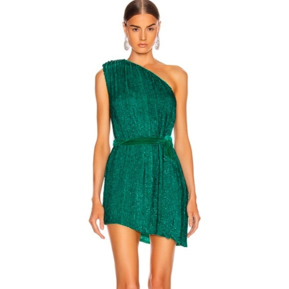 Retrofete Ella Dress in Emerald Green Size XS